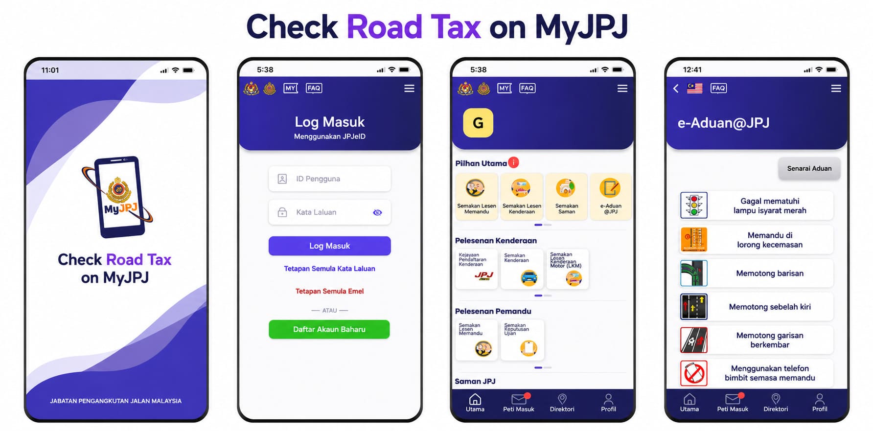 check your digital road tax in the MyJPJ app