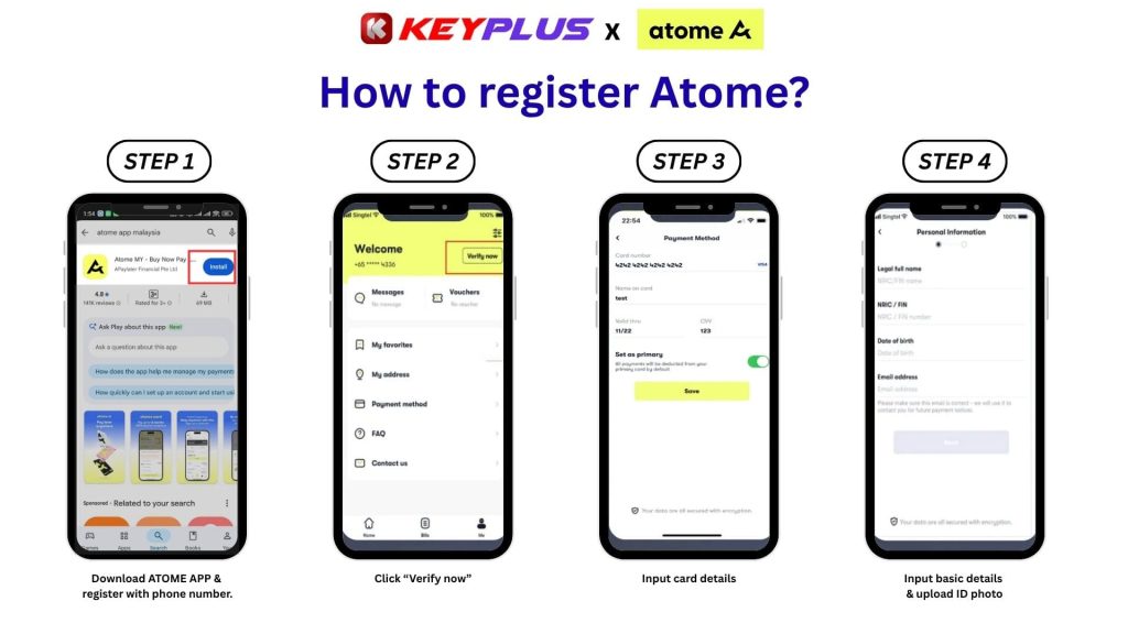How to Use Atome Pay on KeyPlus for 3-Month 0% Car Insurance Instalments 2-keyplus-car-insurance-renewal How to Register for Atome account registration flow-keyplus-car-insurance-renewal